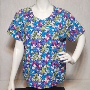 Sanibel Scrubs Top Butterflies Colorful Approximately A Medium